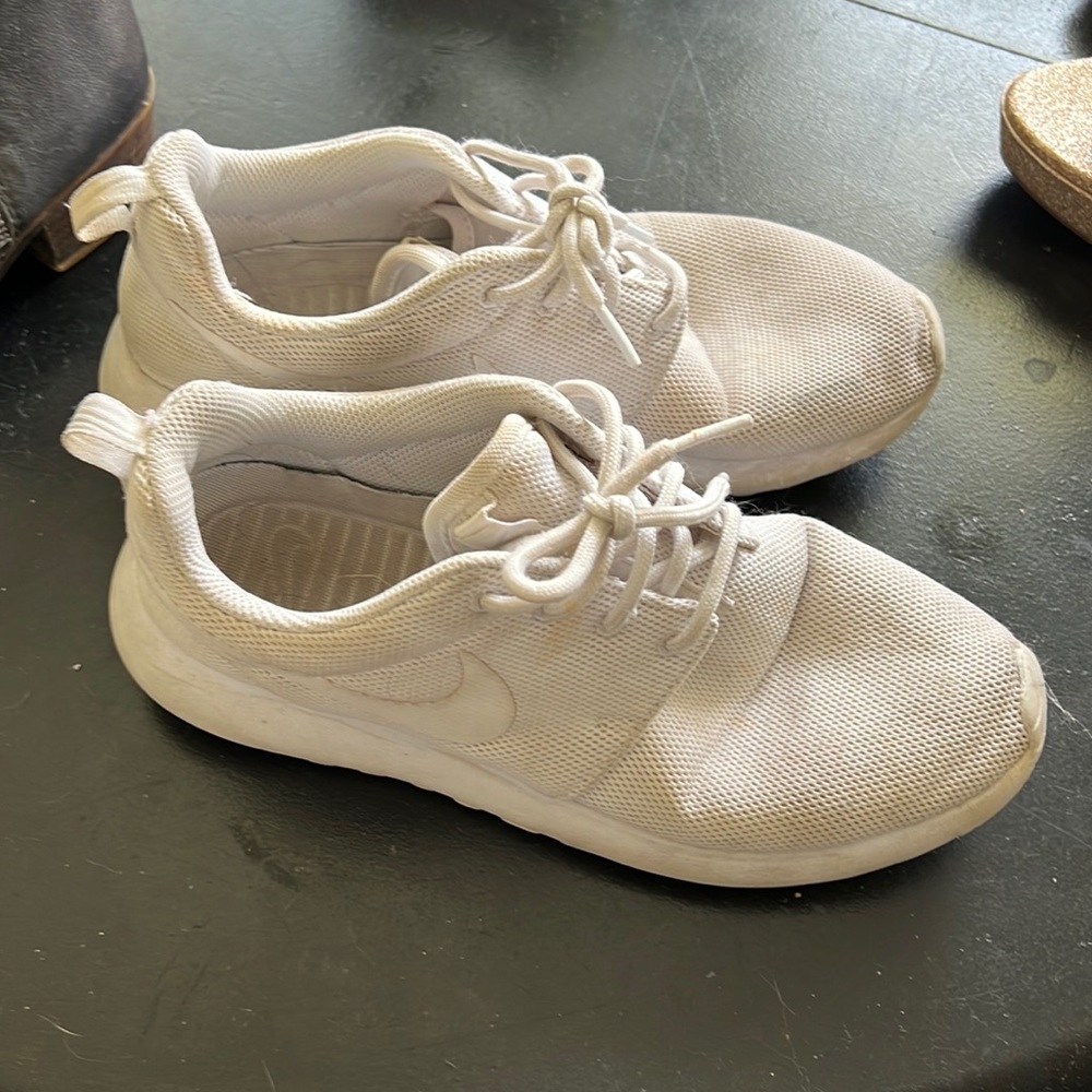 Solid white Nikes